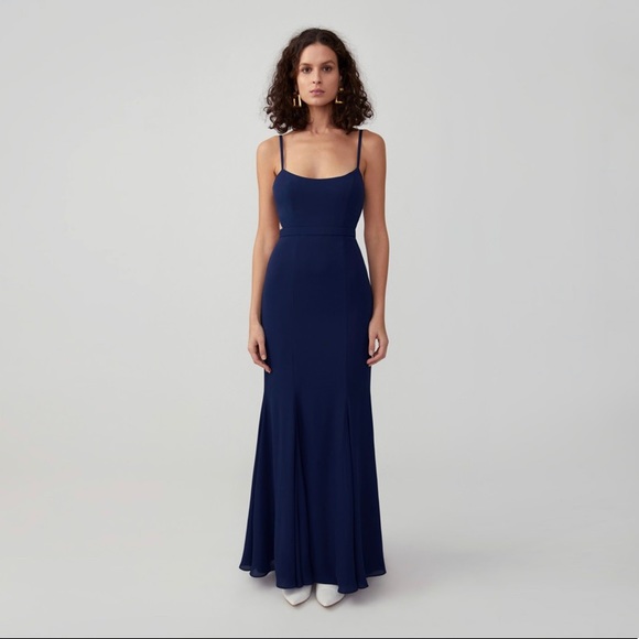 Black Georgette Fame & Partners Gown - Picture 1 of 6